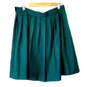 French Toast Hunter Green Pleated Skirt Size 18